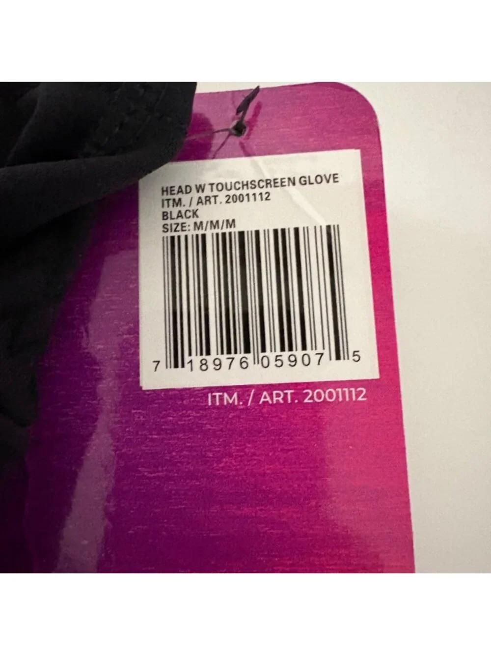 Head Womens Touchscreen Running Gloves Size Medium Black Warm NEW
